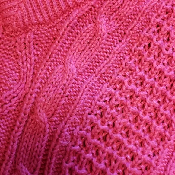 VTG Forenza 80s/90s v-neck cable knit sweater vest pink size medium - Picture 4 of 5